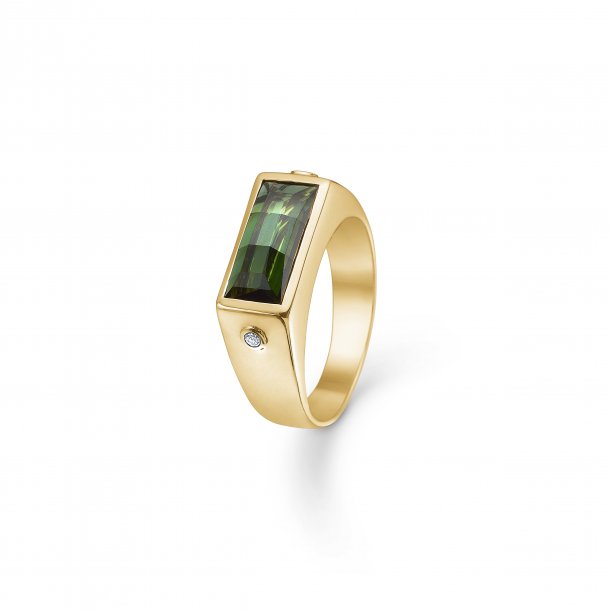 Green Secret guld ring med grøn - Guld Fru Larsen