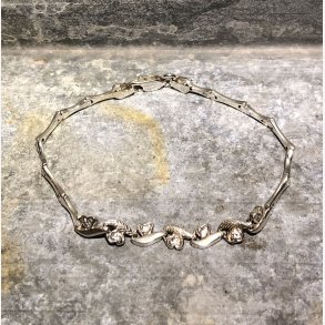 2.nd Hand - armbnd i slv med zirkoner