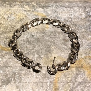 2.nd Hand - Armbnd i slv facetteret 8-tals mnster