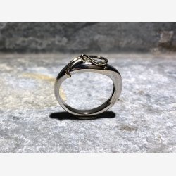 Slvring med 14 krt. guld bnd