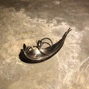 2.nd Hand - Slv broche med blomster