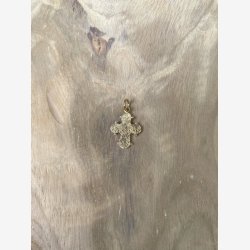 Dagmarkors i 14 kt. med lille rundt je