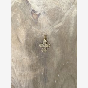 Dagmarkors i 14 kt. med lille rundt je