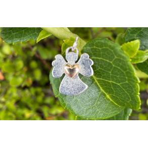 Skytsengel Gabriel i slv med guld