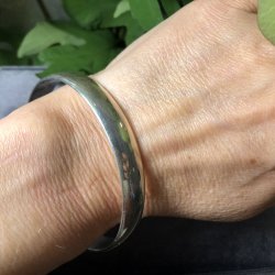 2.nd Hand - Massiv rund armring i slv